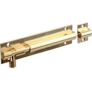 Wickes Straight Door Bolt Polished Brass 152mm