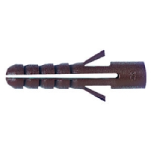 Fischer Brown Plastic Wallplugs 7mm + Screws Pack of 400