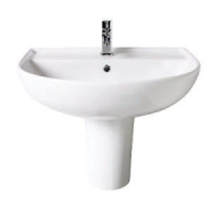 Wickes Renata Round Basin with Semi Pedestal 500mm