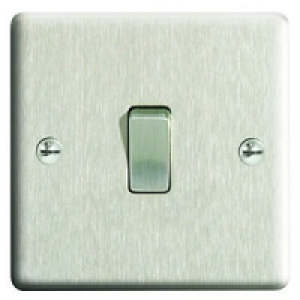 Wickes 10A Light Switch 1 Gang 2 Way Brushed Steel Raised Pl £5.99