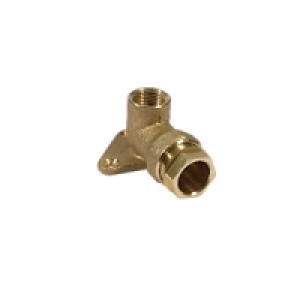 Plasson Compression Metal Wall Plate Brass 25x3/4in