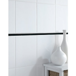 Wickes Stick Black Gloss Ceramic Border Tile 200x12mm