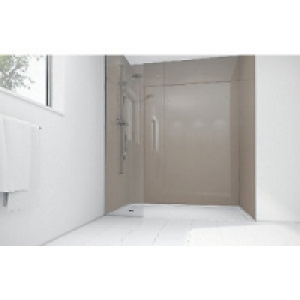 Wickes Coffee Acrylic 1200 x 900mm 2 Sided Shower Panel Kit