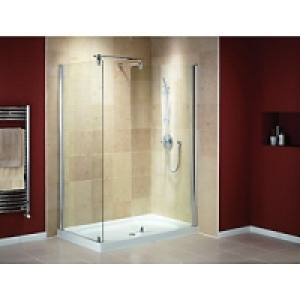 Wickes Walk-In Shower Enclosure Side Panel with Silver Effec