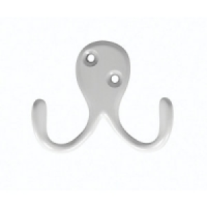 Wickes Two Prong Hook White £2.49