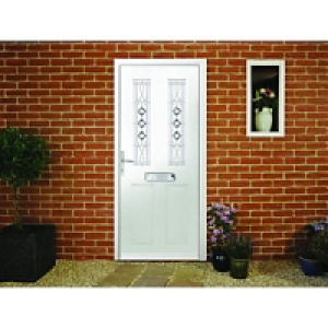 Wickes Malton Composite Door White 2 Panel 2100X840mm Right