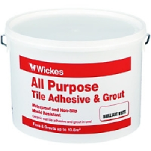 Wickes All Purpose Wall Tile Adhesive & Grout White 10L £24.99
