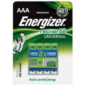 Energizer Precharged Rechargeable Universal Batteries AAA 4  £3.99