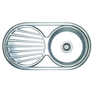Wickes Single Round Bowl Reversible Kitchen Sink Stainless S £98.10
