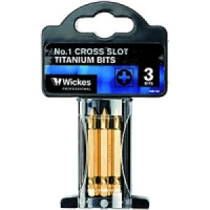 Wickes Titanium Screwdriver Bit Phillips No1 50mm Pack 3