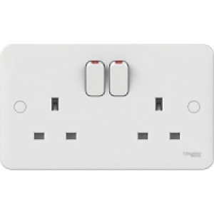 Lisse 2 Gang 13A DP Switched Socket White £2.79