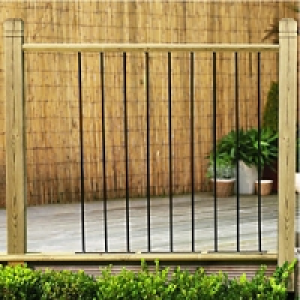 Wickes Straight Deck Rail Insert 914x270mm Black