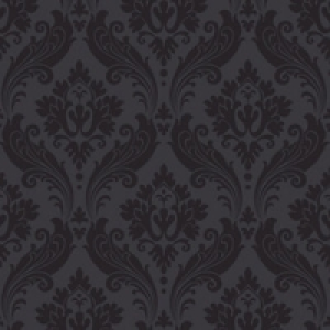 Kelly Hoppen Vintage Flock Decorative Wallpaper Black