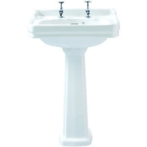 Wickes Hamilton Basin (With Upstand) with Full Pedestal 600m