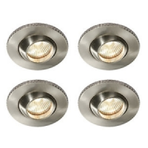 Mist Bathroom Downlight Tilted Satin Nickel 4 Pack