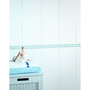 Wickes Blue Gloss Ceramic Mosaic Border Tile 250x35mm £4.99