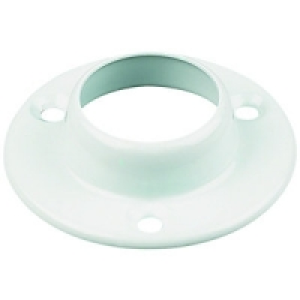 Wickes Wardrobe Rail Deluxe Socket White 25mm 2 Pack £3.99