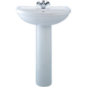 Wickes Fiji Round Basin with Full Pedestal 600mm £125.00