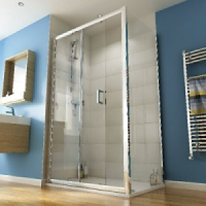 Wickes Rectangular Slider Semi Frameless Enclosure Chrome 17 £497.50