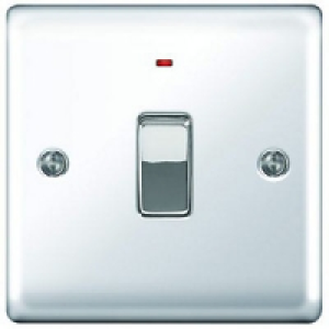 Wickes 20A Light Switch + LED 1 Gang Polished Chrome Raised