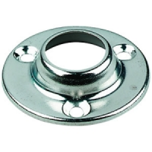 Wickes Wardrobe Rail Heavy Duty Rod Socket Chrome 19mm 2 Pac