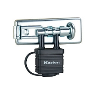 Master Lock 471EURD Hardened Steel Hasp with Integrated Weat