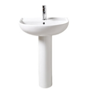 Wickes Renata Round Basin with Full Pedestal 600mm £125.00