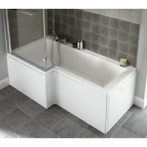 Wickes Asuni Shower Bath Left Hand White 1700mm £225.00