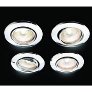 Wickes Halogen Tilt Downlight Chrome 4 Pack £24.99