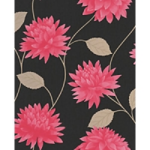 Superfresco Easy Romance Decorative Wallpaper Black/Pink 10m £17.49