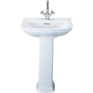 Wickes Belize 2 Tap Hole Basin with Full Pedestal 600mm £162.50