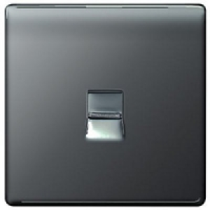 Wickes Telephone Socket Master 1 Gang Black Nickel Screwless