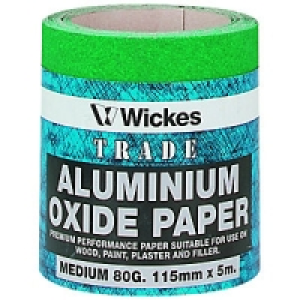 Wickes Aluminium Oxide Sandpaper Roll Medium 5m £8.99