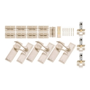 Wickes Bravo Latch Handle Set Satin Nickel Finish 3 Pack £37.77
