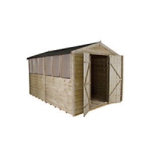 Wickes Overlap Pressure Treated Apex Shed Double Doors 8x12 &pound;599.99