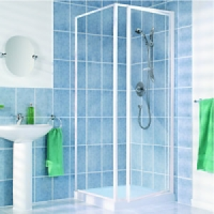 Wickes Pivot Shower Door & Side Panel Enclosure Pack White F