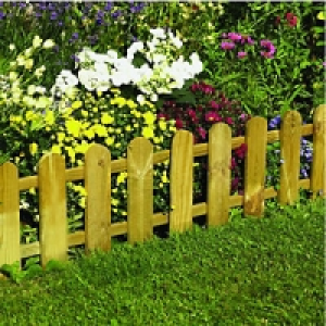 Wickes Timber Picket Fence Style Border Edging 280mmx1.1m £5.99