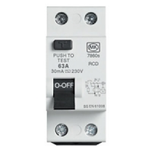 MK RCD 63A 30MA 6KA Two Module DP