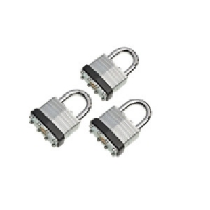 Wickes Laminated Padlock 40mm 3 Pack £11.99