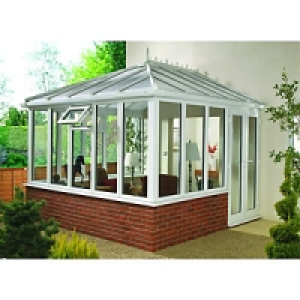 Wickes Edwardian Conservatory E5 Dwarf Wall White 3130x3060m