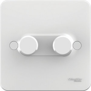 Lisse 2G 2W Mains/LV 250W/VA Dimmer White