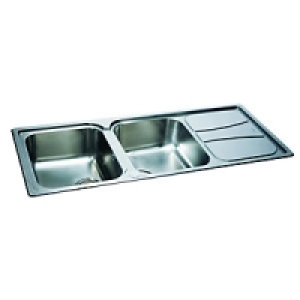 Wickes Dinah Double Bowl Kitchen Sink & Drainer Stainless St