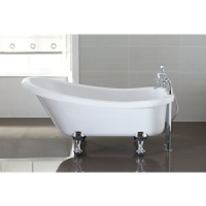 Wickes Slipper Single Ended Roll Top Bath White 1500mm
