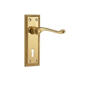 Wickes Cheshire Georgian Scroll Lock Handle Polished Brass