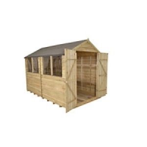 Wickes Overlap Pressure Treated Apex Shed Double Doors 8x10