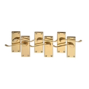 Wickes Paris Victorian Scroll Latch Handle Set Polished Bras £23.75