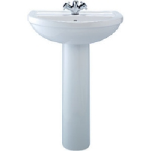 Wickes Fiji Compact Basin with Full Pedestal 600mm £125.00