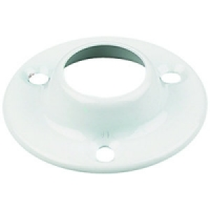 Wickes Wardrobe Rail Heavy Duty Rod Socket White 19mm 2 Pack