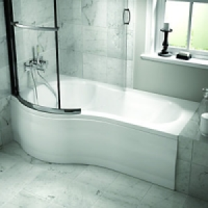 Wickes Misa Turbo Spa Undrilled Bath Right Hand White 1700mm