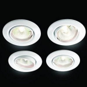 Wickes Halogen Tilt Downlight White 4 Pack
